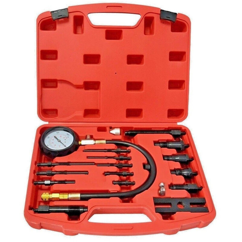 foto del prodotto trade shop traesio kit 18pz. tester pressione di compressione per motori diesel tdi cdi td auto 