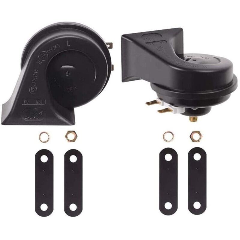 foto del prodotto trade shop traesio - kit 2 pz doppio tono clacson corno di segnalazione universale auto camion moto -