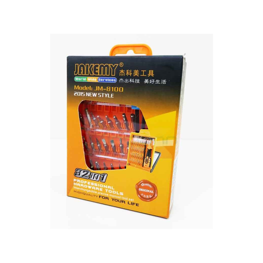 foto del prodotto trade shop traesio kit 32 attrezzi giraviti pinzette riparazione smontaggio hardwarejm 8100 
