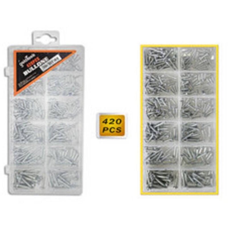 foto del prodotto trade shop traesio kit 420 viti a testa tonda svasata piana impronta a croce autofilettanti 12 misure 