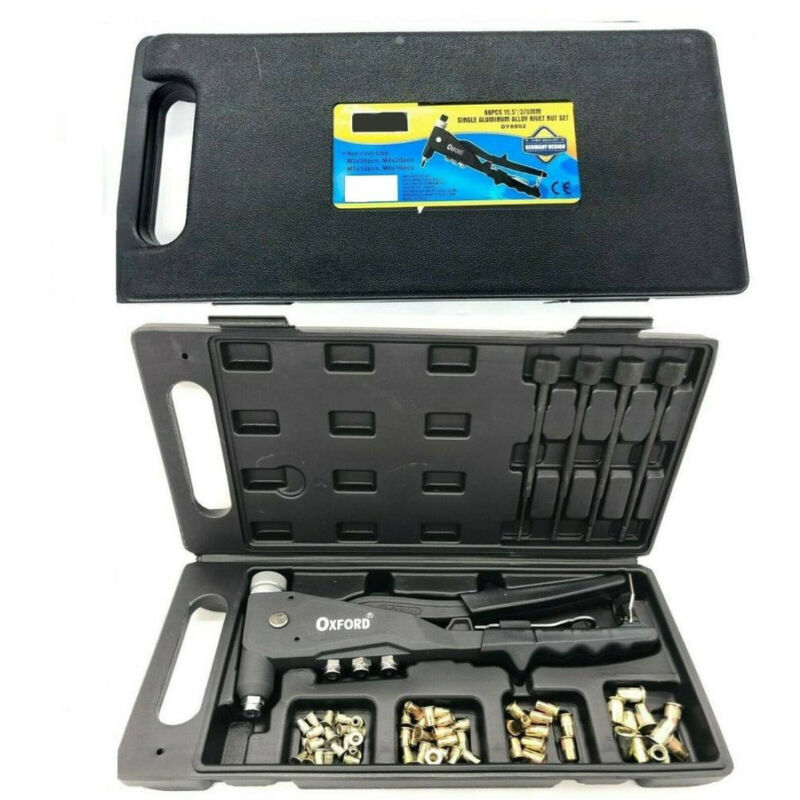 foto del prodotto trade shop traesio kit 66 pz rivettatrice per inserti rivetti filettati filetti m3 m4 m5 m6 