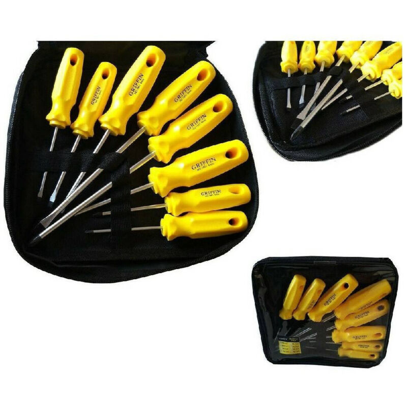 foto del prodotto trade shop traesio kit 8 cacciaviti a taglio croce cromo vanadio giraviti con punta magnetica 