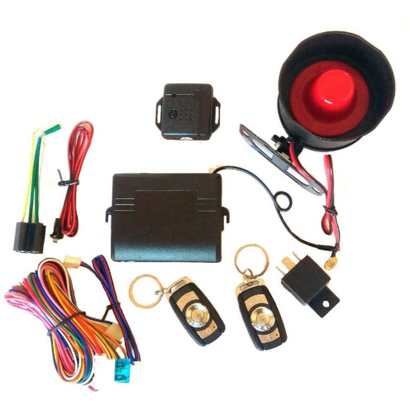 foto del prodotto trade shop traesio - kit allarme antifurto auto universale furgone camper roulotte 2 telecomandi -