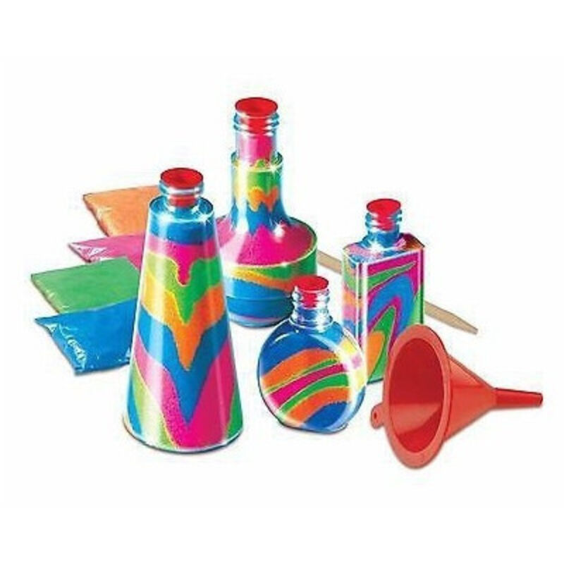 foto del prodotto trade shop traesio - kit artistico sabbia art colorata bottiglie bottiglia hobby fai da te gioco giocattolo attivita' creativa -