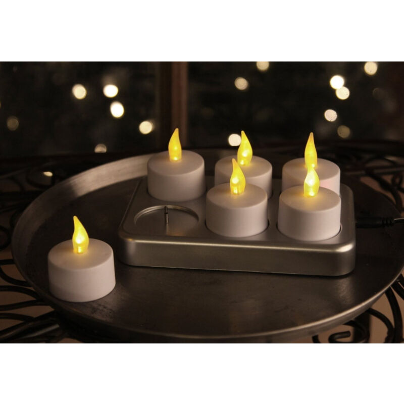 foto del prodotto trade shop traesio kit candele candeline a led fiamma tremolante lumini con batterie incluse calda 10 pezzi 