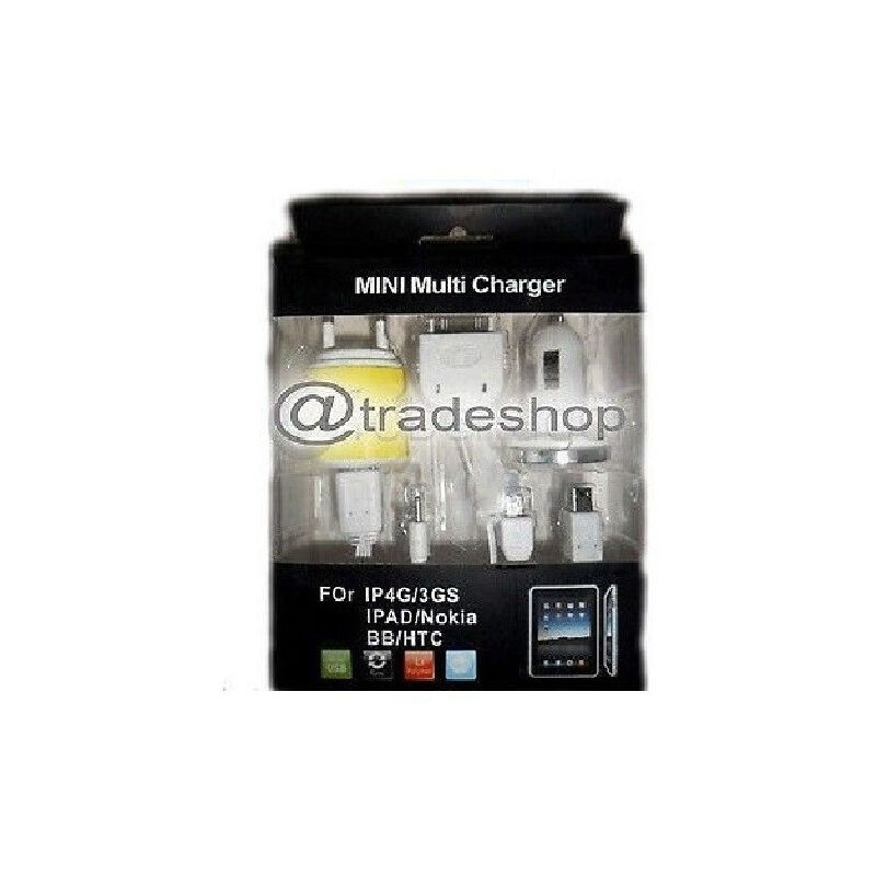 foto del prodotto trade shop traesio kit caricatore caricabatterie spina auto casa per tutti gli smartphone cellulare 