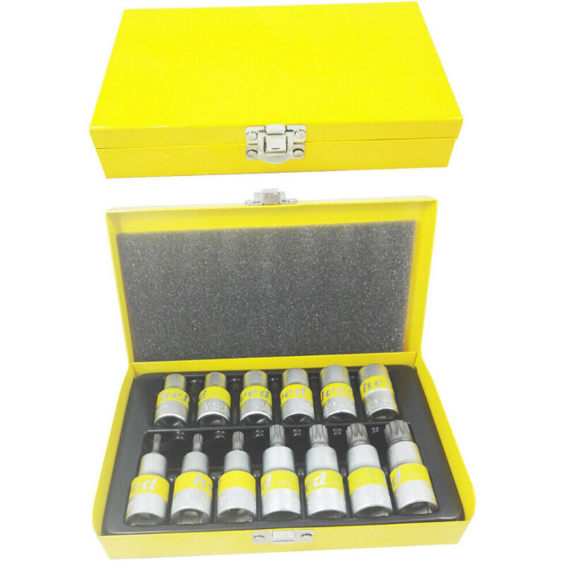foto del prodotto trade shop traesio kit chiavi a bussola torx tipo millerighe helved da 13pz cromovanadio hld10117 
