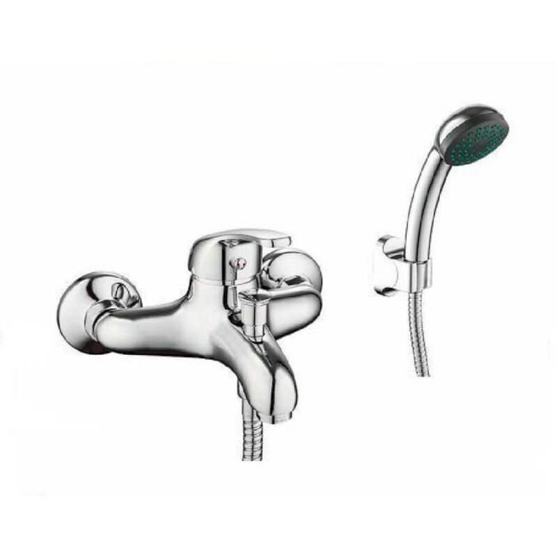 foto del prodotto trade shop traesio kit completo rubinetto miscelatore vasca da bagno doccetta cromato taranto 