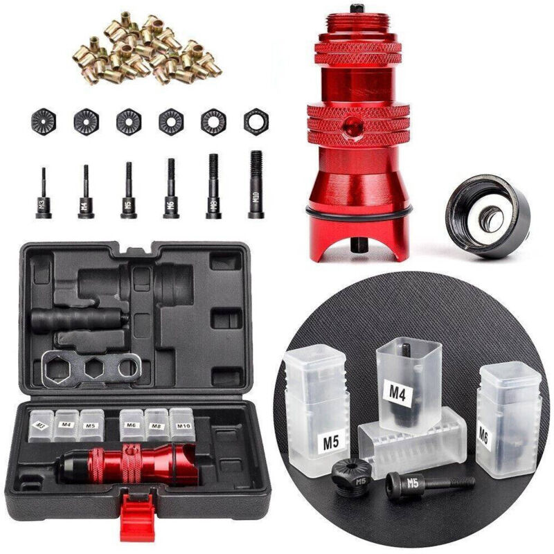 foto del prodotto trade shop traesio kit conversione da trapano a rivettatrice inserti rivetti filettati m3 m10 07445 