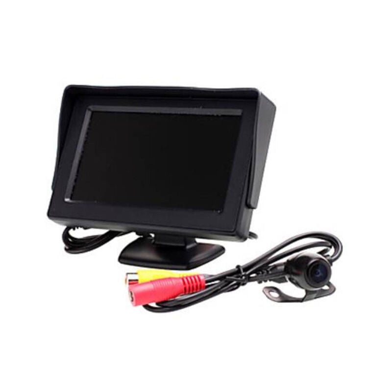 foto del prodotto trade shop traesio kit monitor lcd tft 4.3 video auto camper con telecamera retromarcia parcheggio 