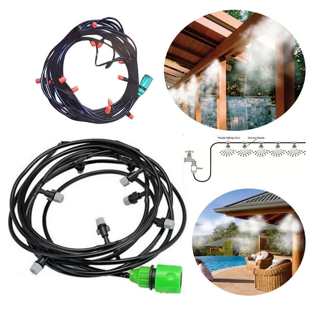 foto del prodotto trade shop traesio kit nebulizzatore ad acqua nebulizzazione gazebo ombrellone giardino 10 metri 