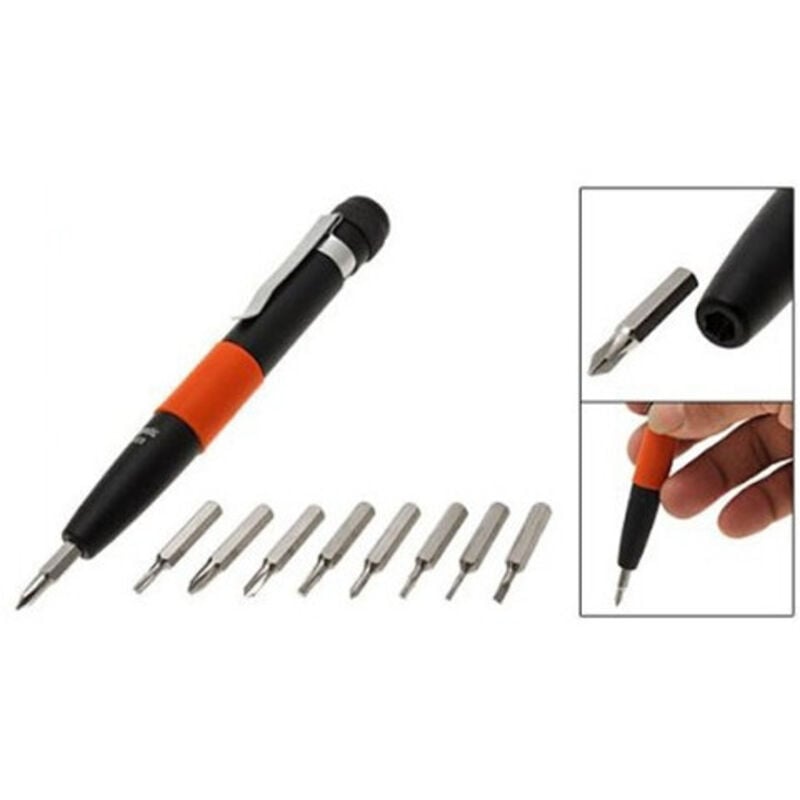 foto del prodotto trade shop traesio kit penna cacciavite torx 9 pezzi per orologi telefoni tascabile 