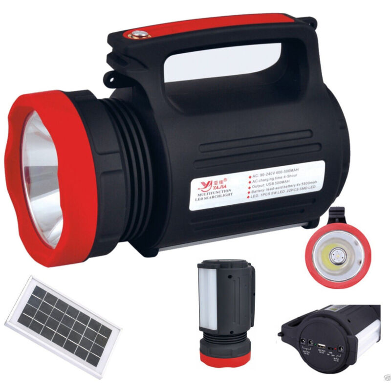 foto del prodotto trade shop traesio kit per energia solare pannello torcia batteria lampada lampadina led usb 