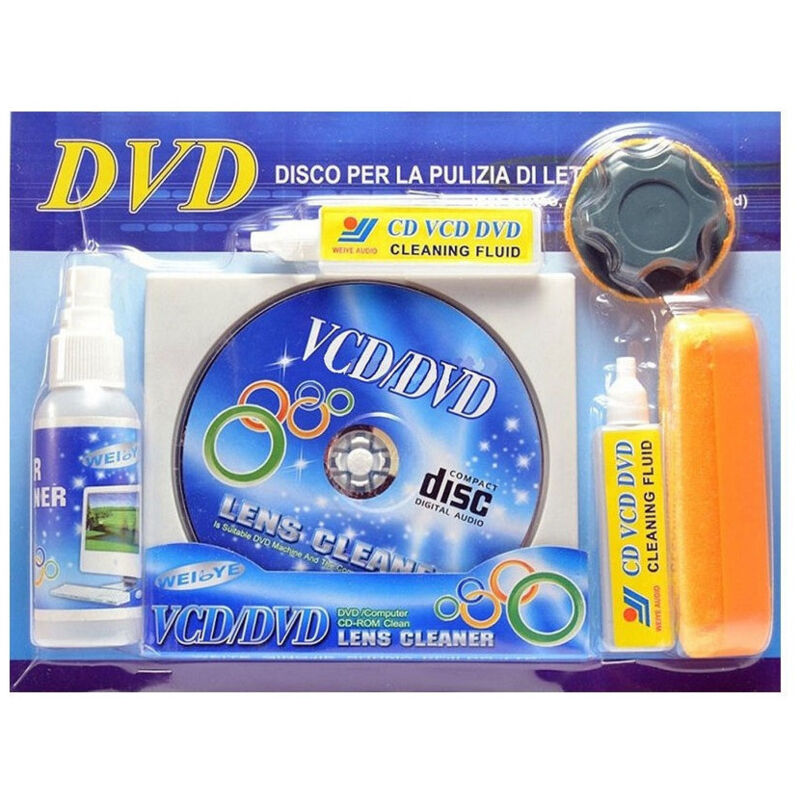 foto del prodotto trade shop traesio kit pulizia universale per laser lente del lettore cd dvd vcd lens cleaner pc 