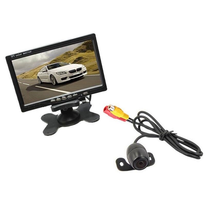 foto del prodotto trade shop traesio kit retromarcia telecamera camper auto rimorchi monitor lcd 7 staffa 