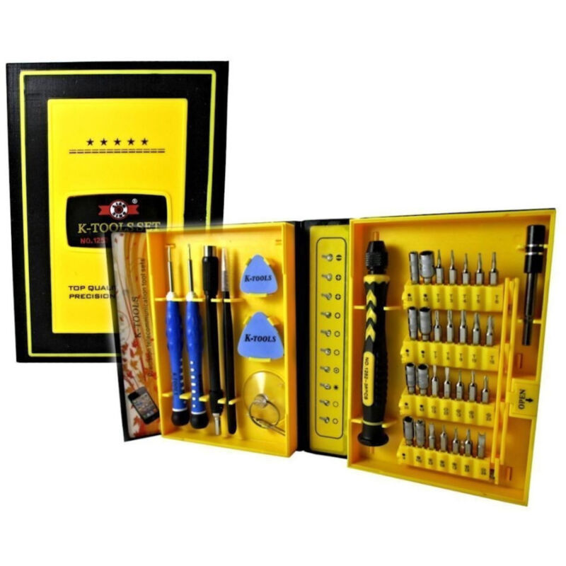 foto del prodotto trade shop traesio kit riparazione cacciavite attrezzi punte tools cellulari smarthphone set 38pz 