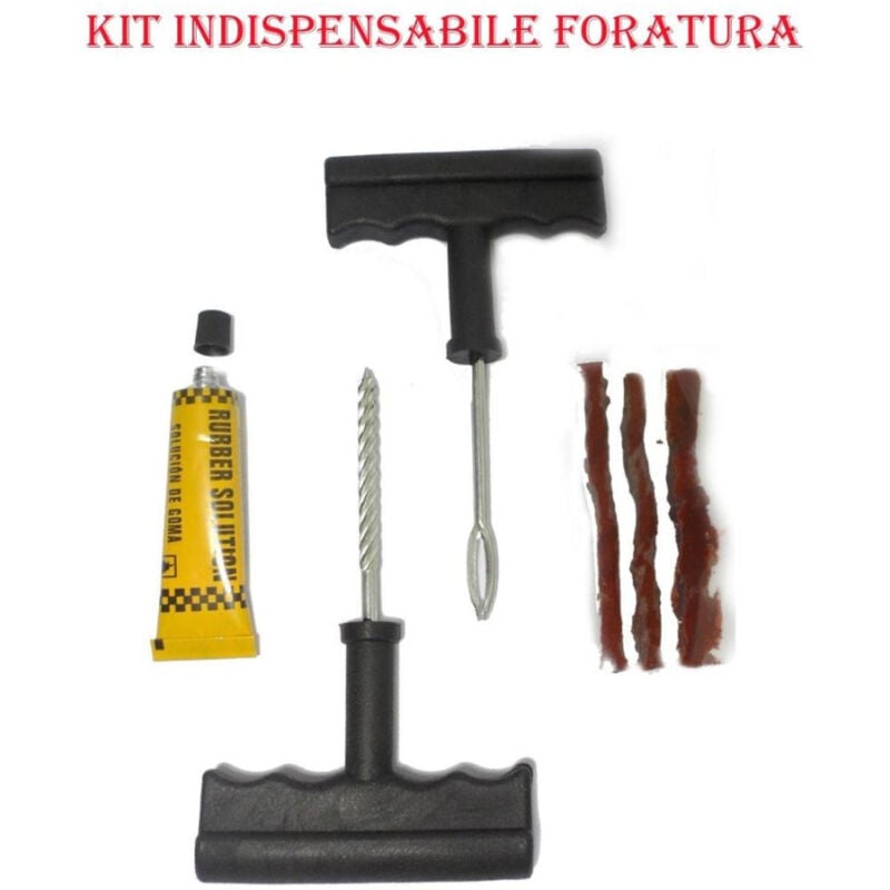 foto del prodotto trade shop traesio kit riparazione foratura gomme pneumatici auto moto camper emergenza gomme 