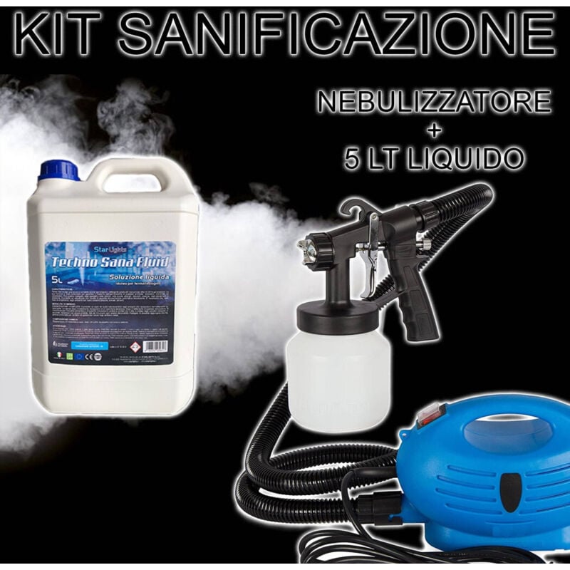foto del prodotto trade shop traesio - kit sanificazione di ambienti nebulizzatore spruzzatore + 5lt soluzione liquida -