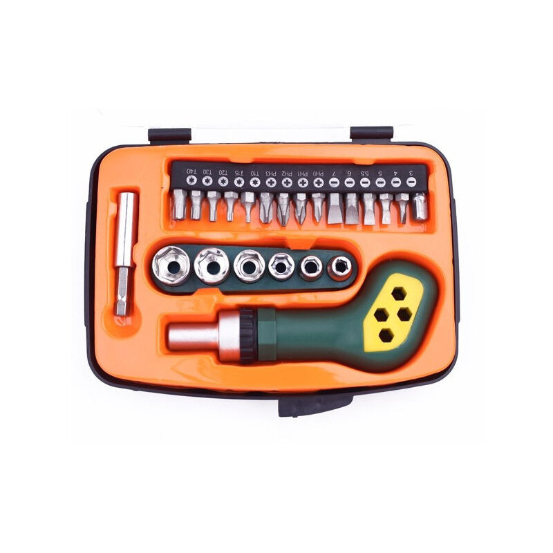 foto del prodotto trade shop traesio kit set cacciaviti multifunzione 23 pezzi assortiti cacciavite bussole 