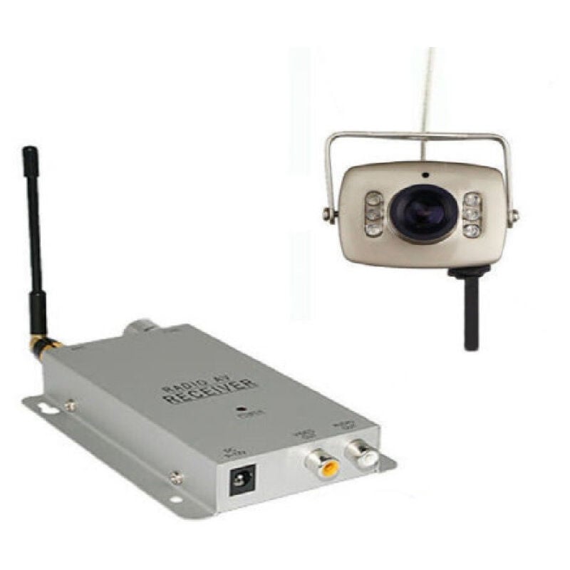 foto del prodotto trade shop traesio kit telecamera wireles a colori 6 led wifi audio video 200 mt videosorveglianza 