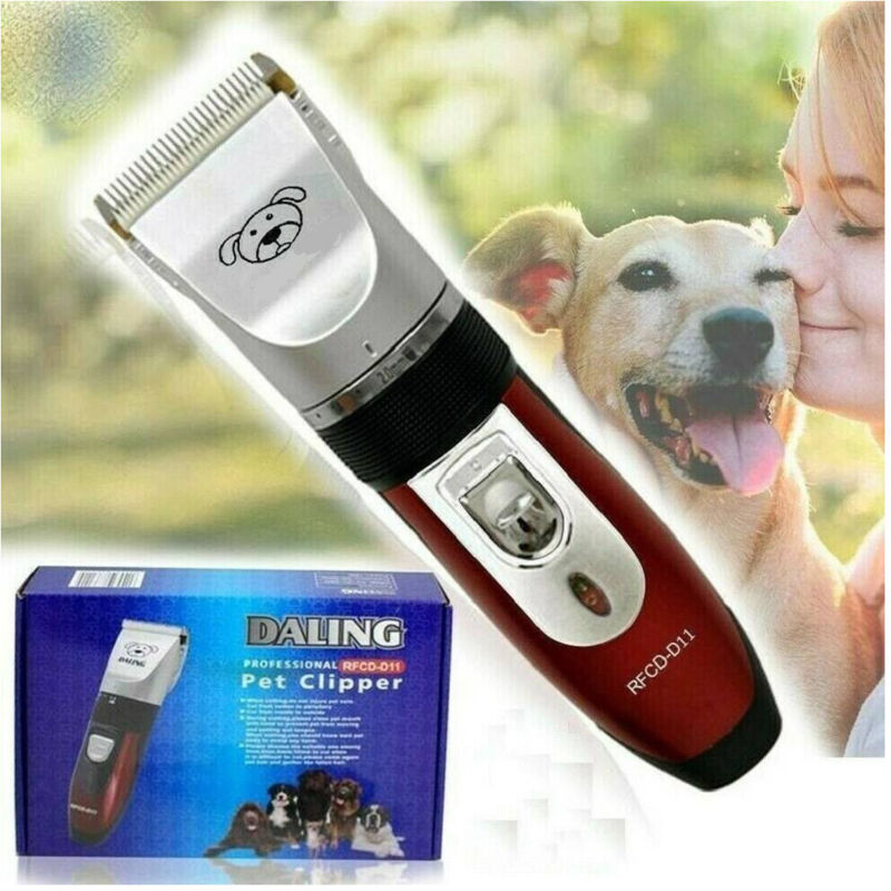 foto del prodotto trade shop traesio kit tosatrice per cani tosatore doppia batteria ricaricabile 4 pettini rfcd d11 