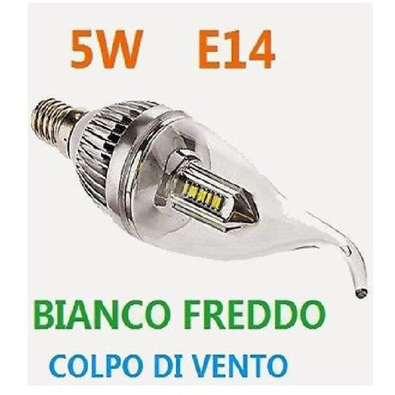 foto del prodotto trade shop traesio - lampada 20 led 5w colpo soffio di vento e14 trasparente lampadina bianco freddo -