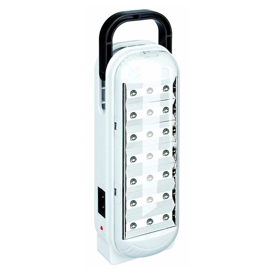 foto del prodotto trade shop traesio lampada a led di emergenza portatile ricaricabile luce bianca fredda con manico 