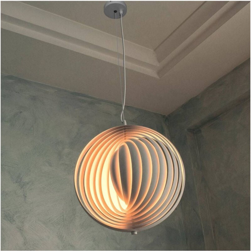 foto del prodotto trade shop traesio lampada a sospensione 3d geometrico cerchio e27 lampada regolabile pendente lp 85b 