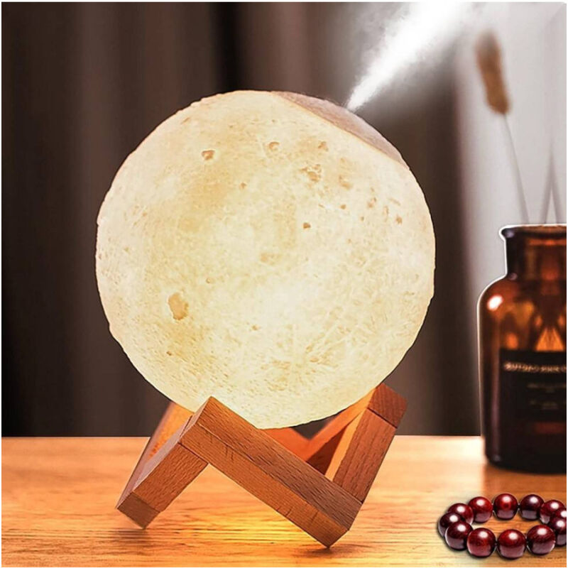 foto del prodotto trade shop traesio lampada ad ultrasuoni luna umidificatore aromaterapia diffusore luce notturna casa 