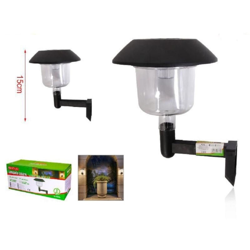 foto del prodotto trade shop traesio lampada applique ad energia solare da parete led 15 cm giardino esterni 2003000 