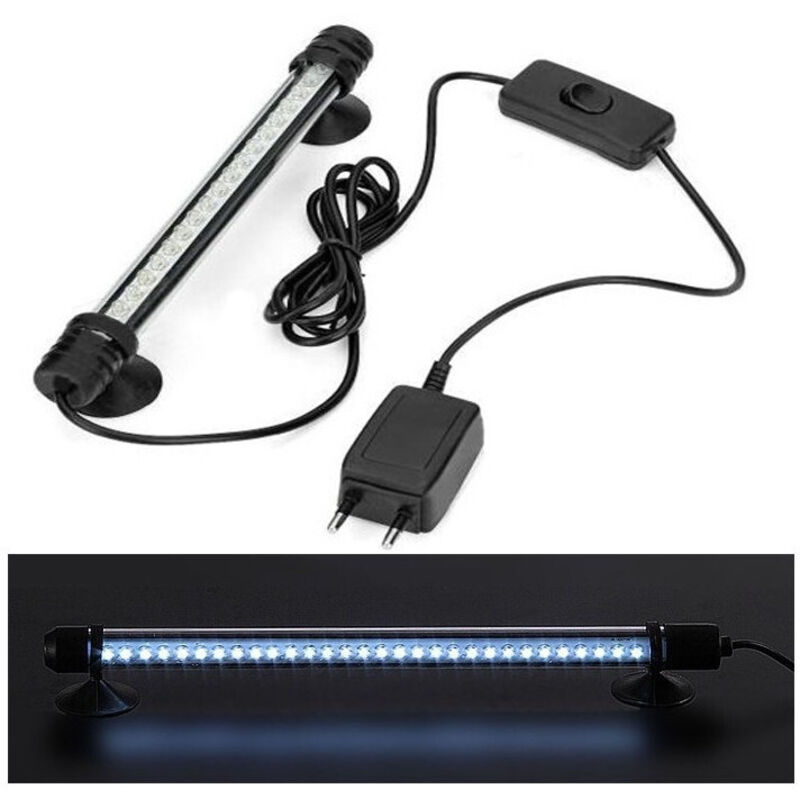 foto del prodotto trade shop traesio - lampada d03 a led bianco immergibile per acquari 30 cm 1.5 w acqua con ventose -
