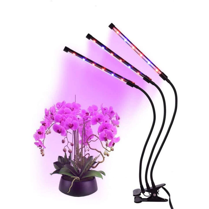 foto del prodotto trade shop traesio lampada da coltivazione piante a led flessibile serra coltura idroponica 3 steli 