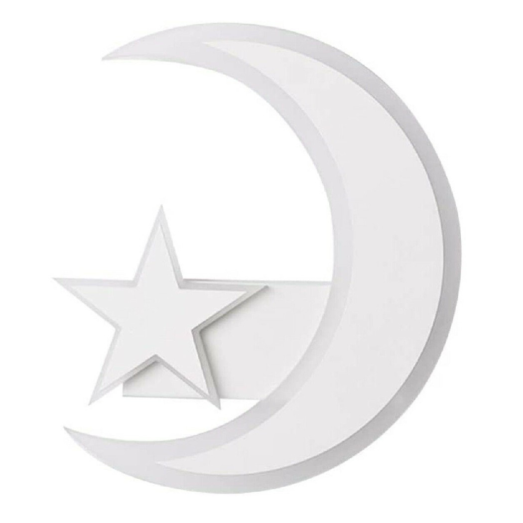 foto del prodotto trade shop traesio lampada da parete led luna e stella applique 11w luce fredda lume cameretta e47 