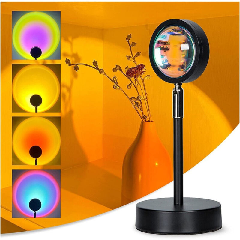 foto del prodotto trade shop traesio lampada da proiezione colorata gbr proiettore luce notturna led usb 8 modalit 