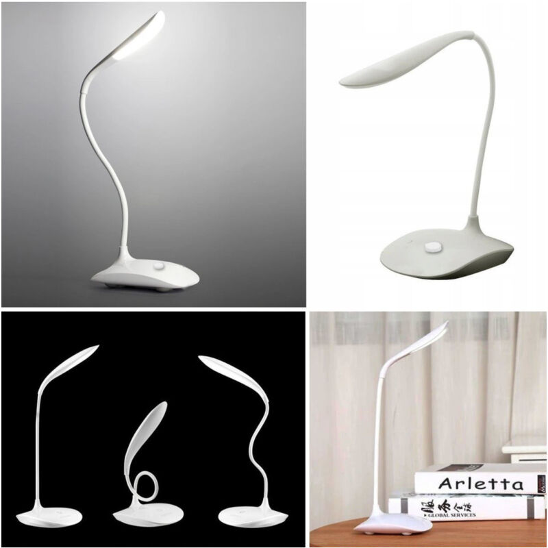 foto del prodotto trade shop traesio lampada da scrivania a 20 led bianco luce regolabile collo ergonomico flessibile 