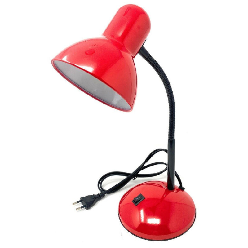 foto del prodotto trade shop traesio lampada da scrivania con braccio flessibile luce lume tavolo per cameretta color rosso