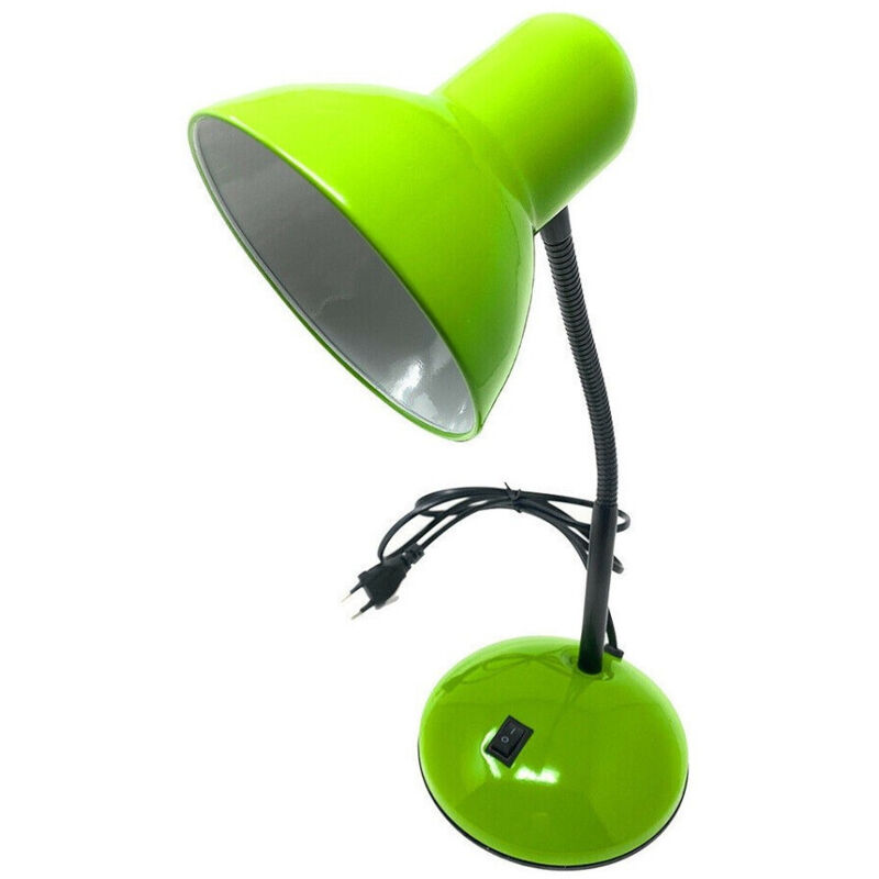 foto del prodotto trade shop traesio lampada da scrivania con braccio flessibile luce lume tavolo per cameretta color verde