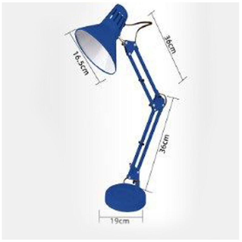 foto del prodotto trade shop traesio lampada da scrivania con braccio snodabile attacco e27 luce tavolo per ufficio blu