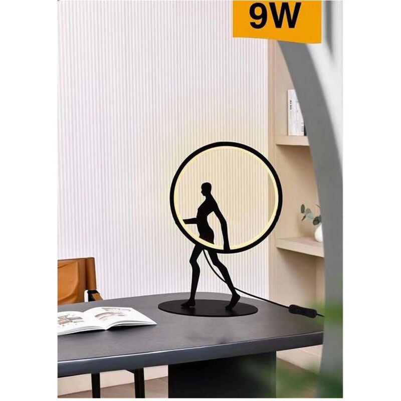 foto del prodotto trade shop traesio lampada da tavolo 9w scultura corpo uomo a led lume luce 3000k 4000k 6500k d02 n bianco caldo 