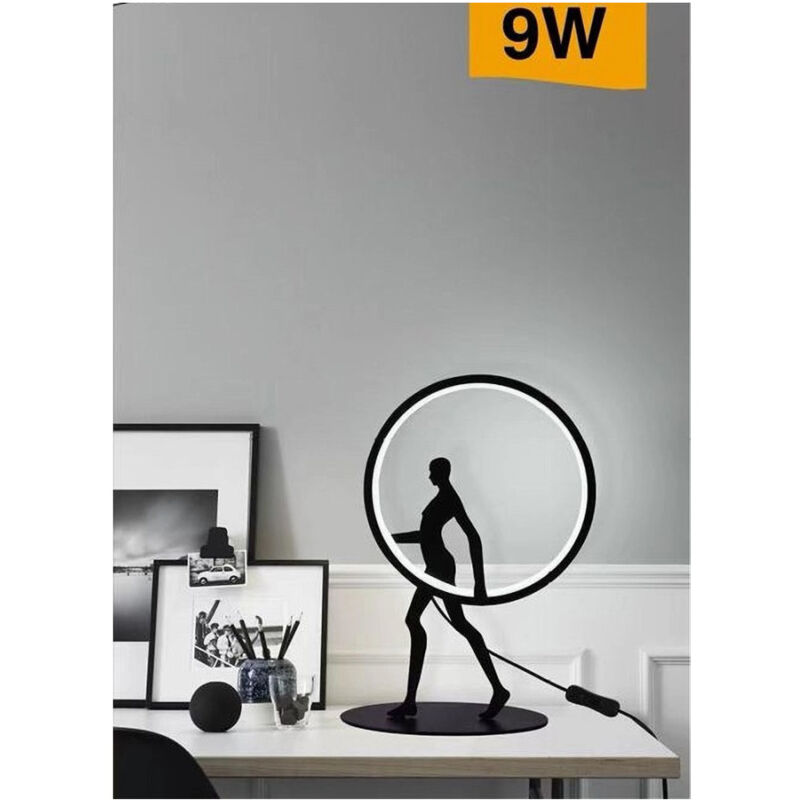 foto del prodotto trade shop traesio lampada da tavolo 9w scultura corpo uomo a led lume luce 3000k 4000k 6500k d02 n bianco freddo 