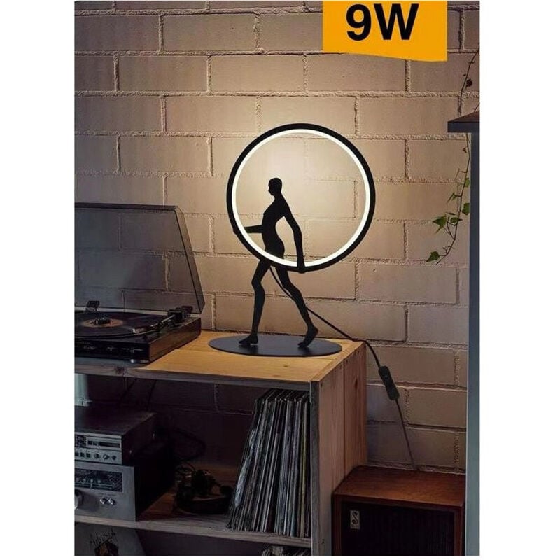 foto del prodotto trade shop traesio lampada da tavolo 9w scultura corpo uomo a led lume luce 3000k 4000k 6500k d02 n bianco naturale 