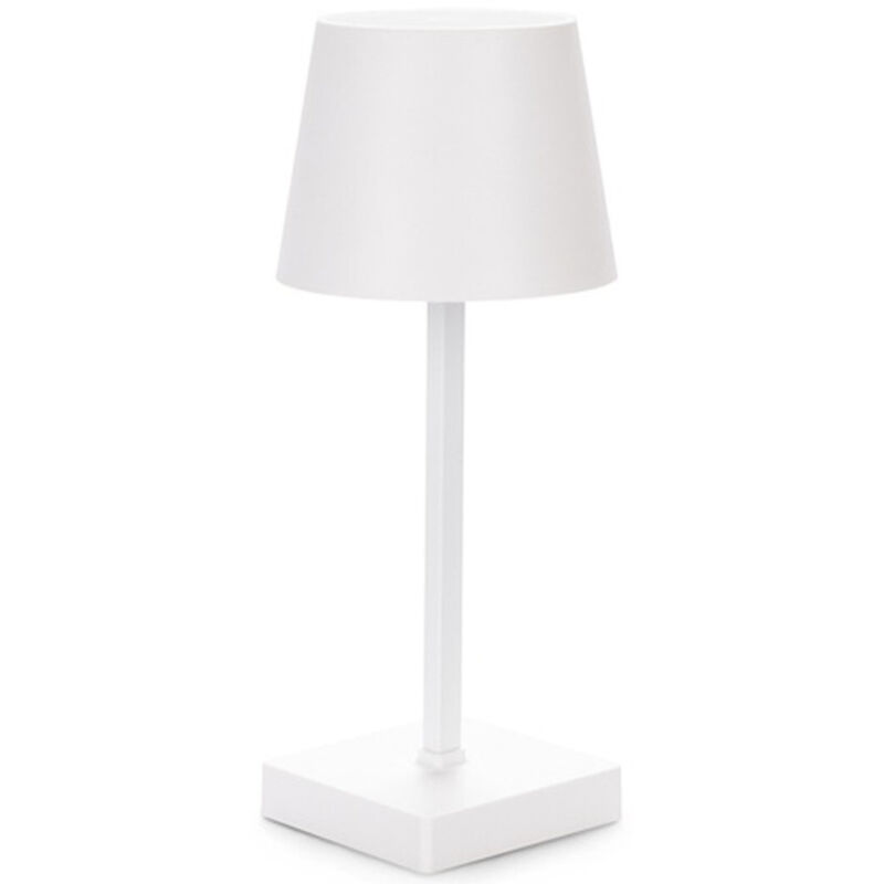 foto del prodotto trade shop traesio lampada da tavolo a led touch luce calda dimmerabile batteria ricaricabile usb bianco
