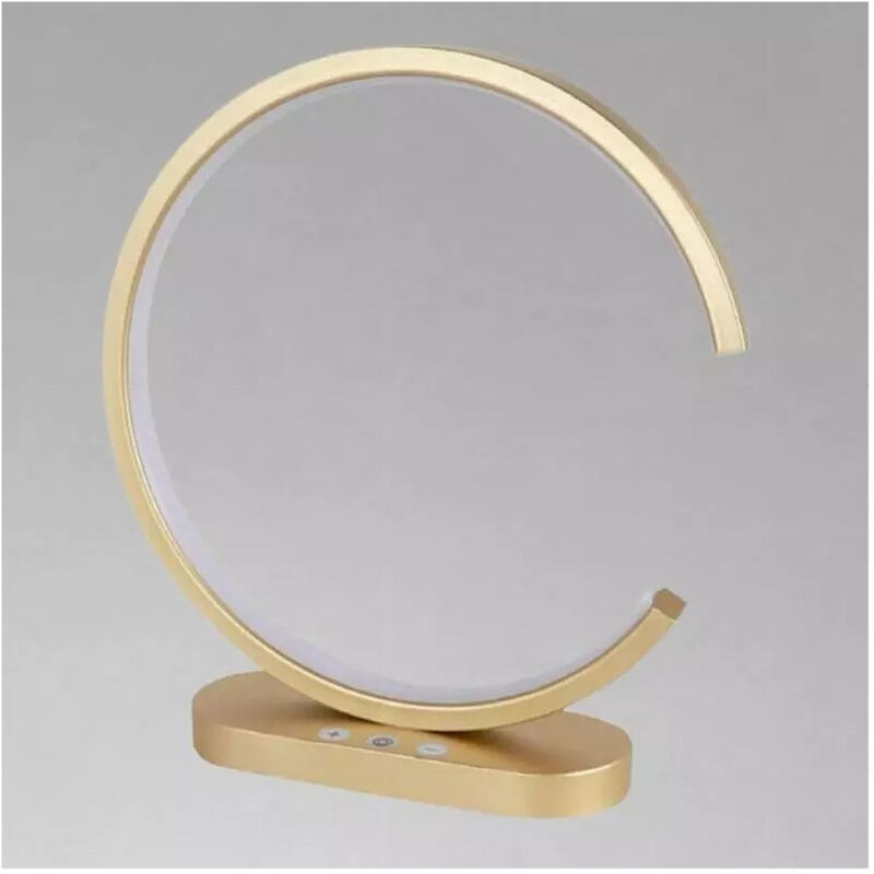 foto del prodotto trade shop traesio lampada da tavolo led 12 w design curva oro touch scrivania comodino ip20 32729 
