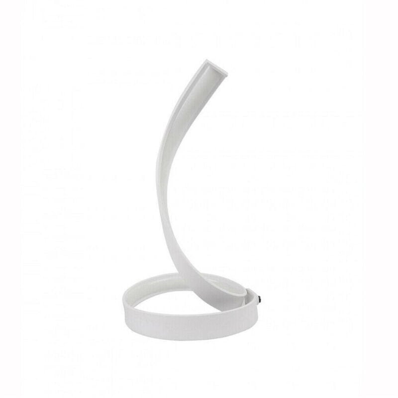 foto del prodotto trade shop traesio lampada da tavolo led moderna a spirale curva 12watt luce da comodino bianca d05 bianco naturale 