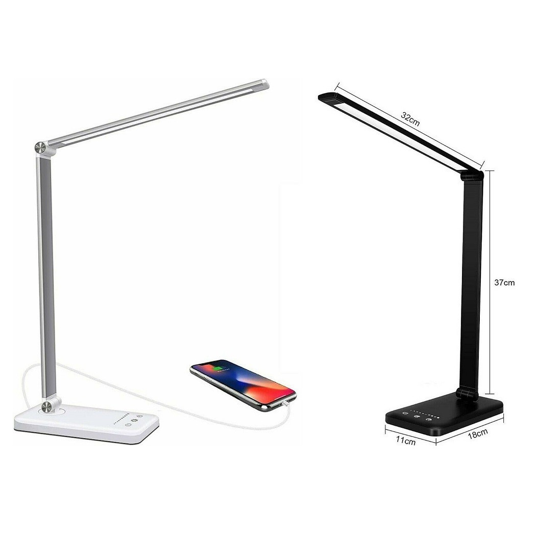 foto del prodotto trade shop traesio lampada da tavolo scrivania touch pieghevole 180 luce 52 led 5 colori ek009a 