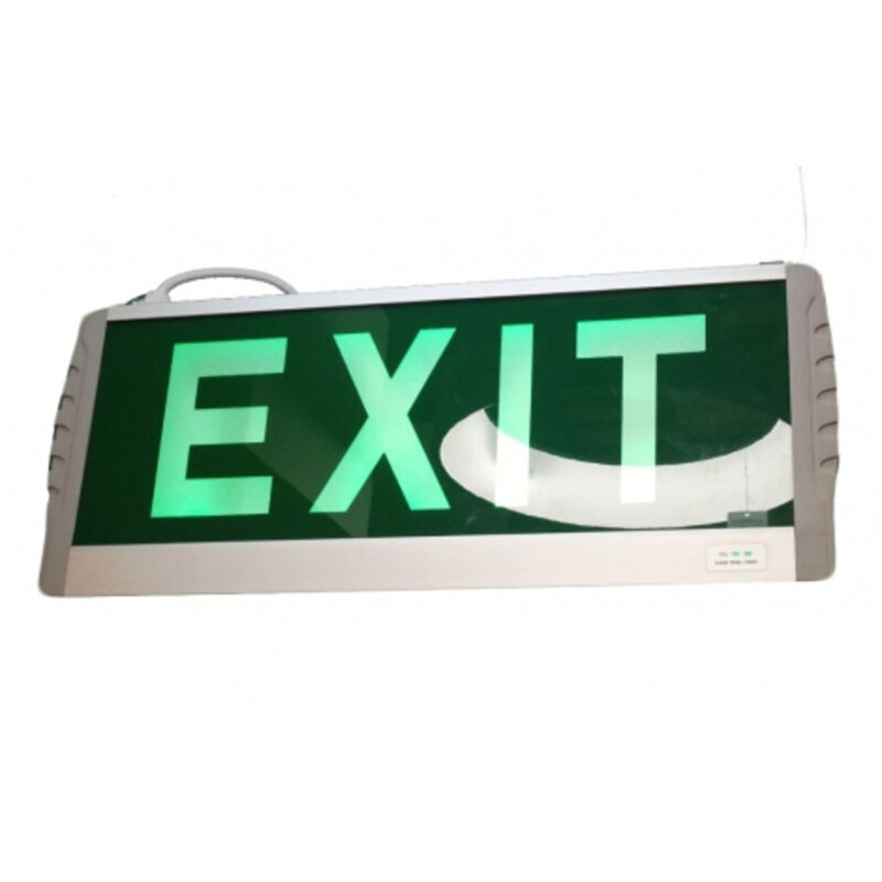 foto del prodotto trade shop traesio lampada di emergenza led exit 3w luce sicurezza 375x159x21 mm con plafoniera 