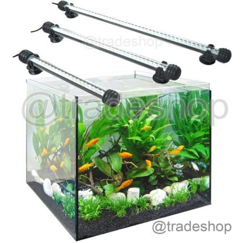 foto del prodotto trade shop - traesio - lampada immersione led per acquario tubo led t4 dee luce pesci bianca rgb blu - -rgb 60 cm -