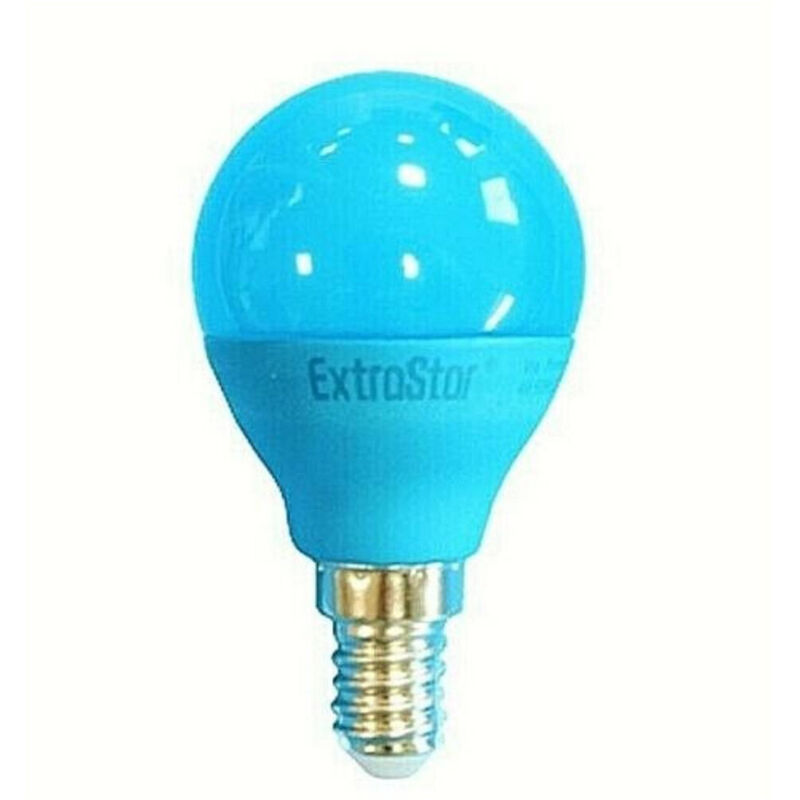 foto del prodotto trade shop traesio lampada lampadina a led e14 4w 60 lumen globetto e14 colorata luce azzurro blu 