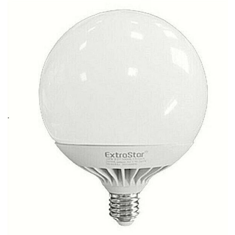 foto del prodotto trade shop traesio - lampada lampadina a led e27 20w 1700lm globo g120bw luce calda plastica bianca -