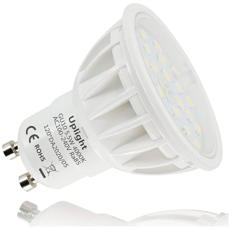 foto del prodotto trade shop traesio lampada lampadina faretto led 5w 24 led smd attacco gu10 luce bianca bianco caldo 